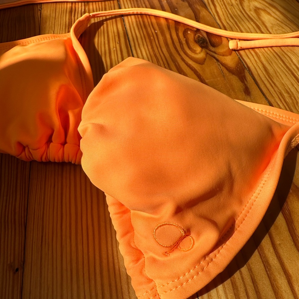Orange Bikini Top with Straps - Picture 1 of 7
